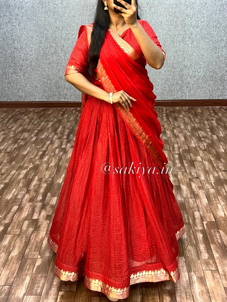 Full stitched halfsaree
