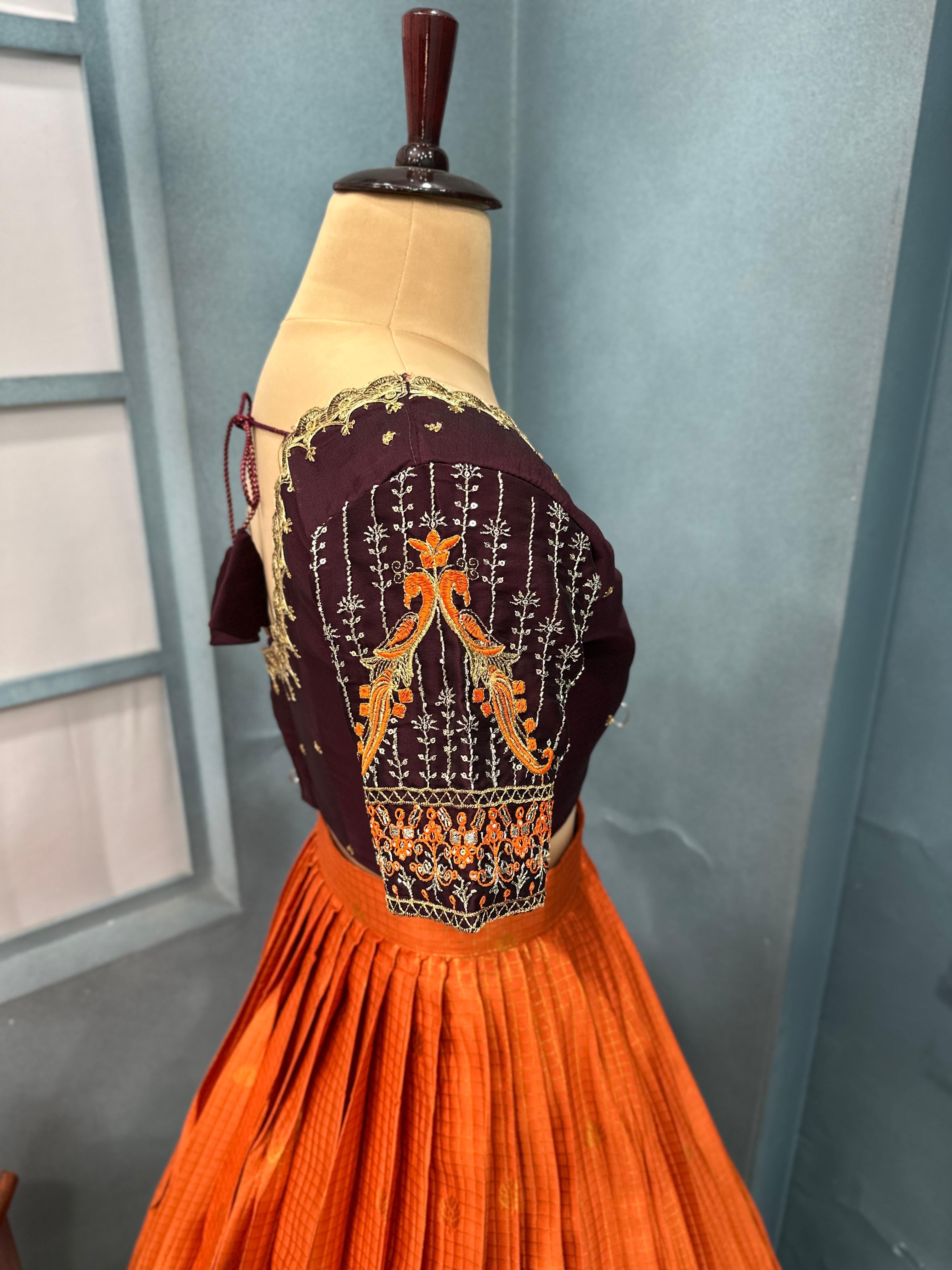 Rust orange halfsaree