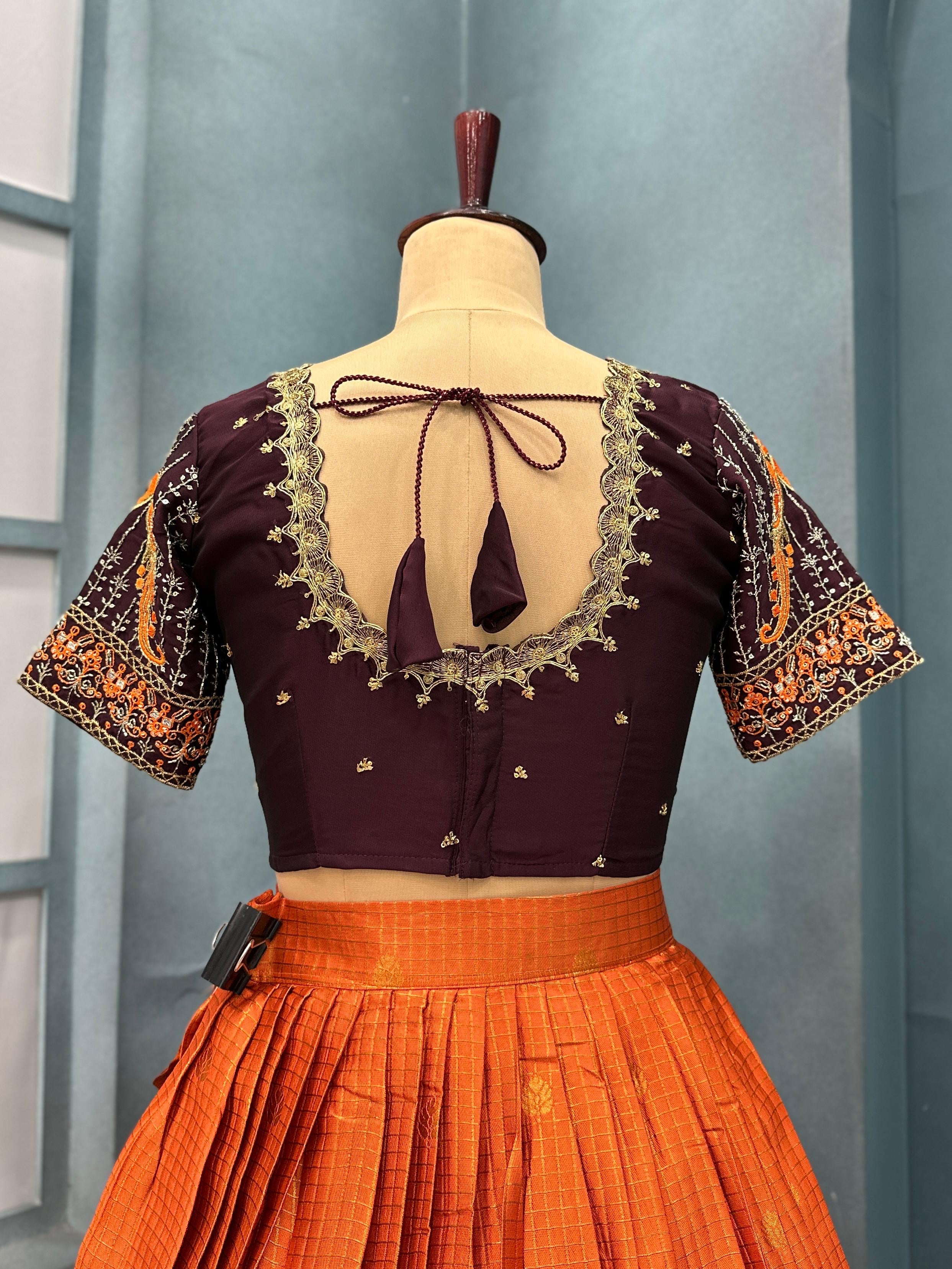 Rust orange halfsaree